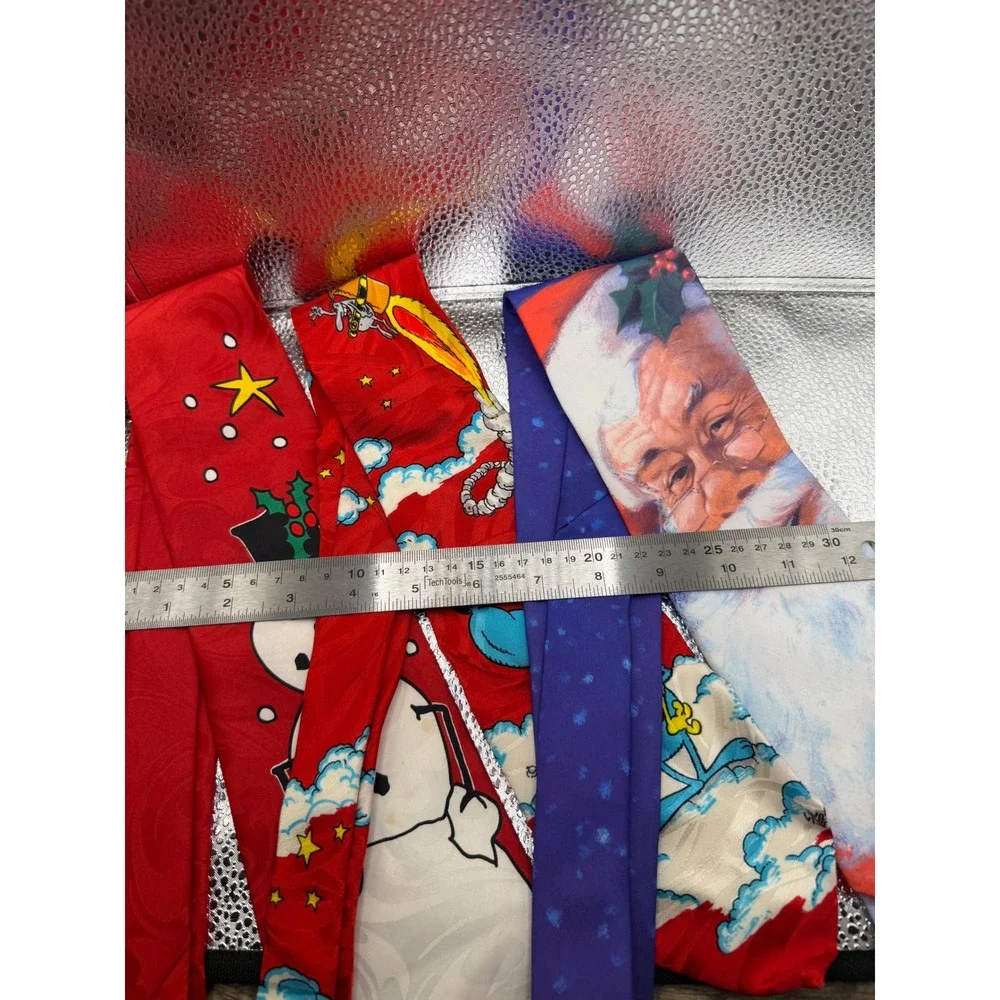 Vintage Christmas Tie Lot 3 Ralph Marlin Lupo Alberto Santa Snowman Holiday